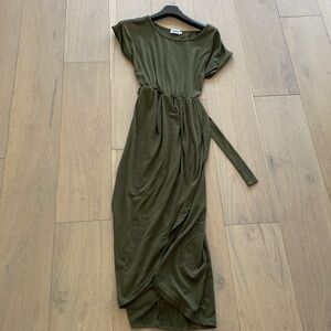 Elegant Olive Green Maxi Dress